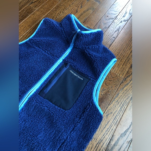 vineyard vines Men’s M Blue Heritage High-Pile Fleece SuperShep Vest - NWOT! - Picture 4 of 13